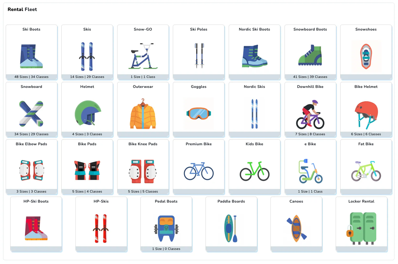 The Rental Fleet page